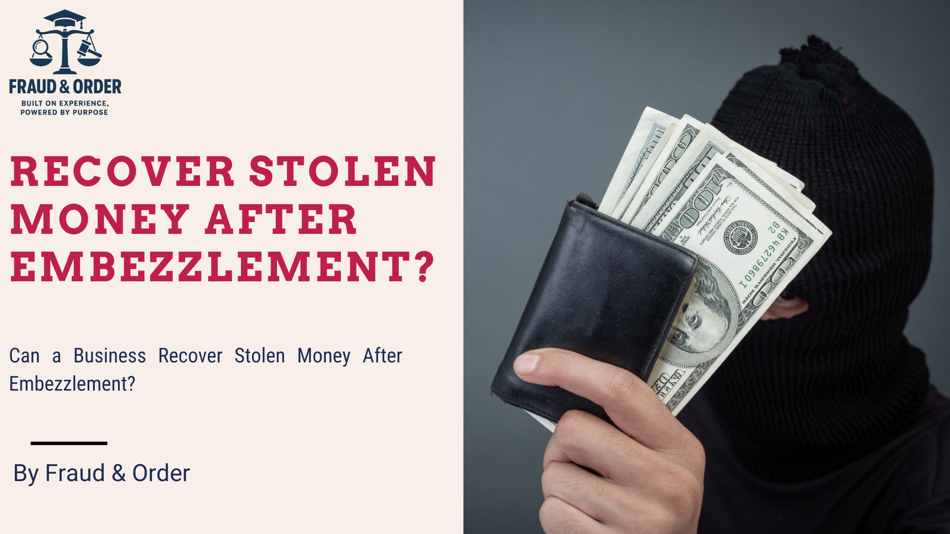recover stolen money after embezzlement