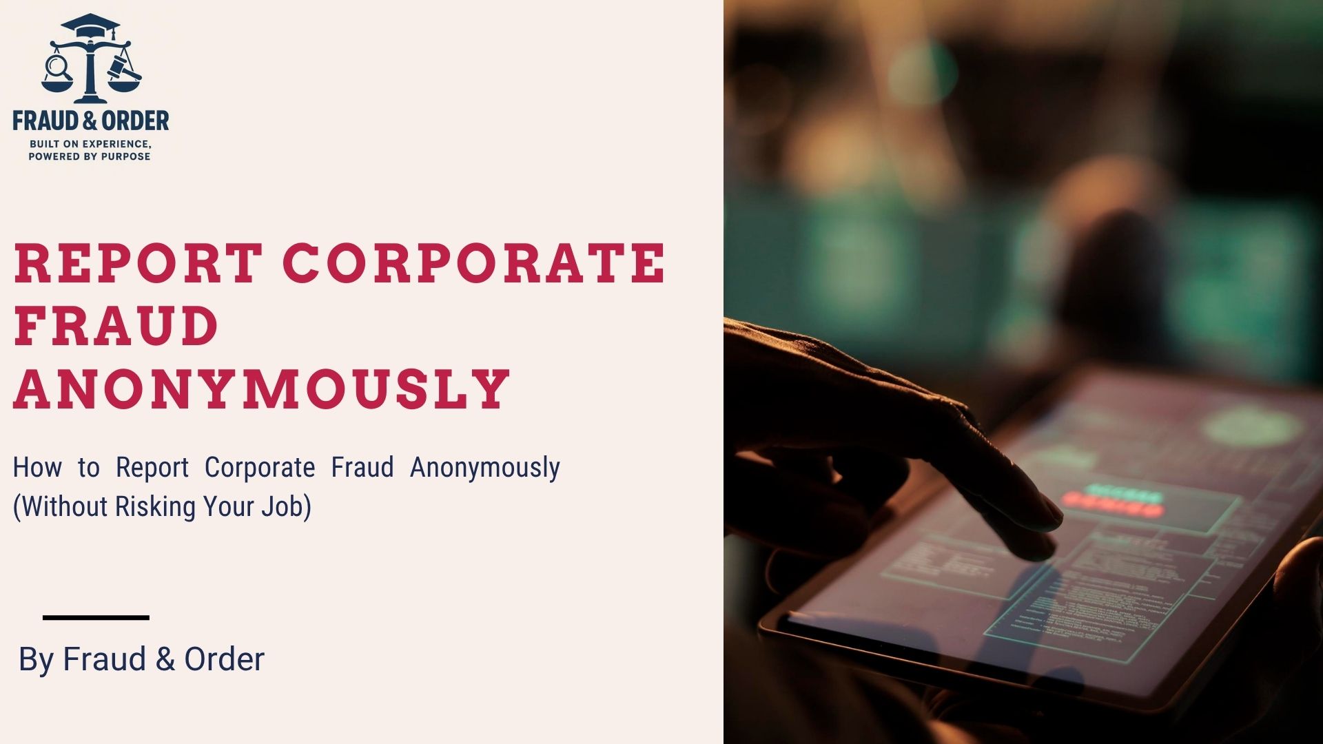 Report Corporate Fraud Anonymously