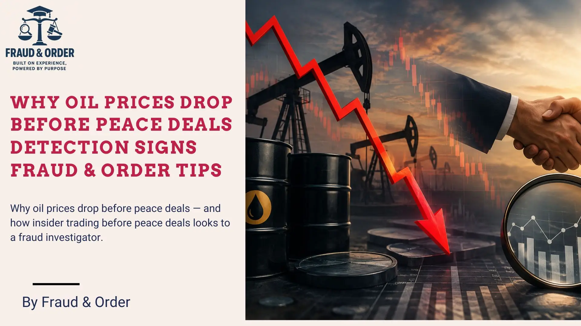 oil prices drop before peace deals Detection signs Fraud & Order tips